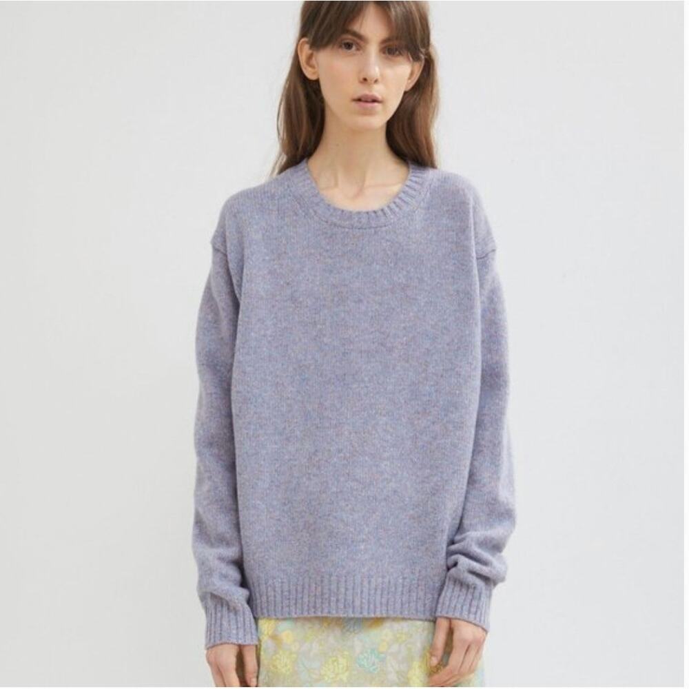 ACNE STUDIOS Samara Wool Sweater Dusty Purple Brushed Fuzzy Boxy